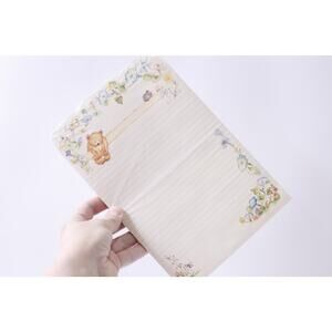 Watercolor, Teddy Bear, Flowers, Notes, 40 Sheets, Heartline, ~ 250130-WH 99